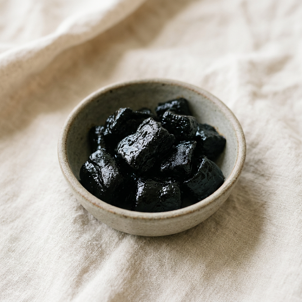 Prepared Rehmannia Root (熟地) — dried prepared root pieces, traditionally used for women's wellness